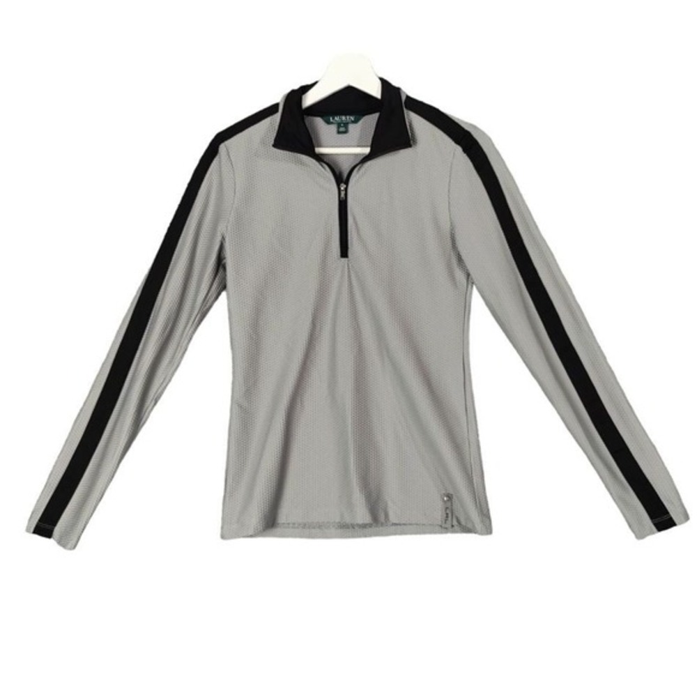 Ralph Lauren LRL Womens Preppy Equestrian Sporty‎ Gorp 1/4 Zip Pullover S Gray